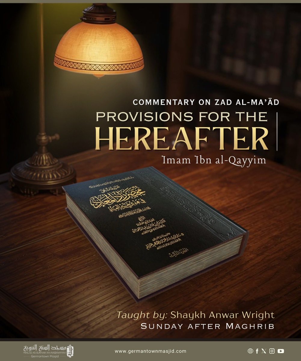 GtownMasjid's tweet photo. Qur’an Class (Revision & Memorization)
After Fajr – 5am

 Classes for New Muslims
10:00am – 12:00pm
 Open to Brothers and Sisters

Madinah book 1 after Dhuhur 1:15pm
Juz Ammah at 2:15pm
Ustadh Abdur Rahman Ali 

Provisions for the Hereafter : Imaam Ibn Al-Qayyim // Shaykh Anwar Wright
After Maghrib 8:45pm EST, 1:45am UK
Shaykh Anwar Wright