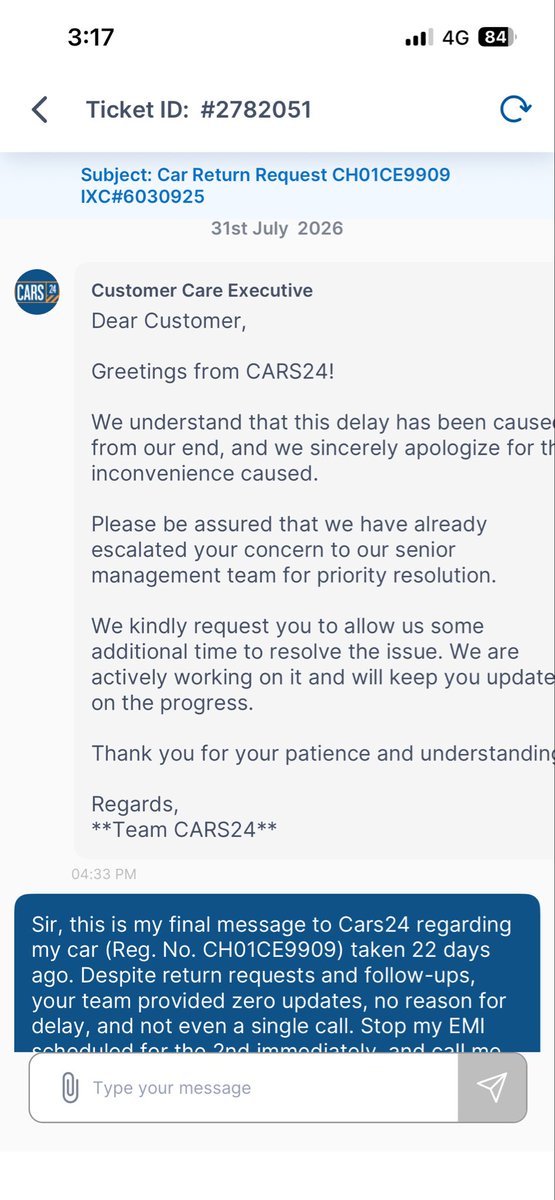 Amit_dhingraa's tweet photo. Stay Away From  @Cars24India!
Bought a car, used it for 1 week &amp; it's been in their repair center for 22 DAYS! They haven't even approved the repairs yet. Save your money &amp; peace of mind. Avoid @Cars24Support! #Cars24Scam #BuyerBeware #ScamAlert @jagograhakjago https://t.co/CQi7iwEpkM