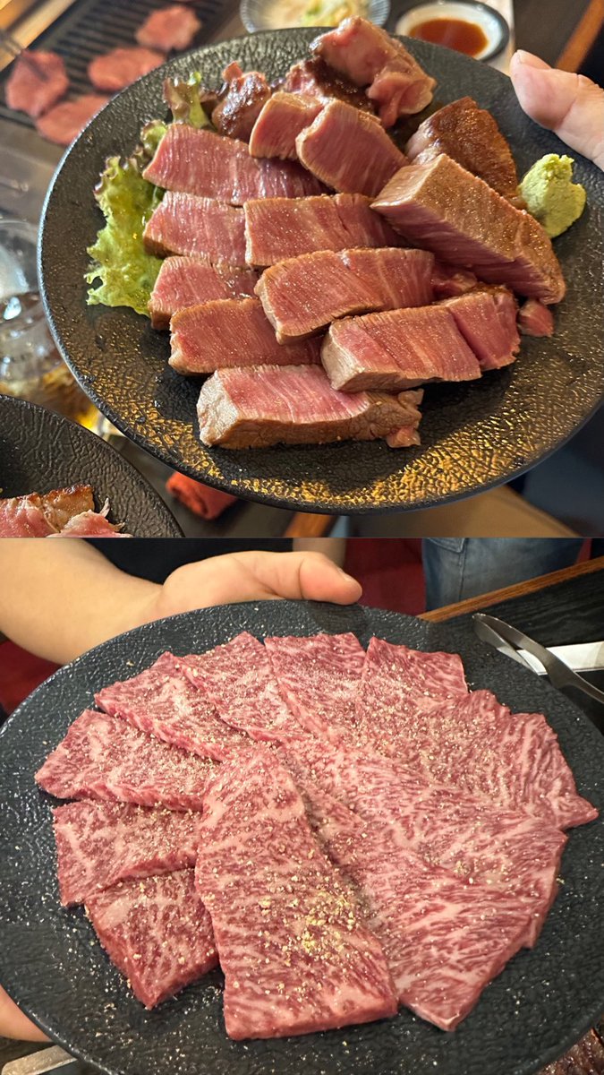 senjusan's tweet photo. 加茂園
愉快な仲間達と昼間から飲むお酒と極上のお肉を囲んだ宴は堪らんのぉ😂
シャトーブリアン
上ヒレ、上ロース、上塩タン
ハラミ、赤身
参加してくださった方々また沢山の差し入れやお土産ありがとうございました🙇
次回は12月の忘年会でお会いしましょう😊 https://t.co/pu7l0dWExC