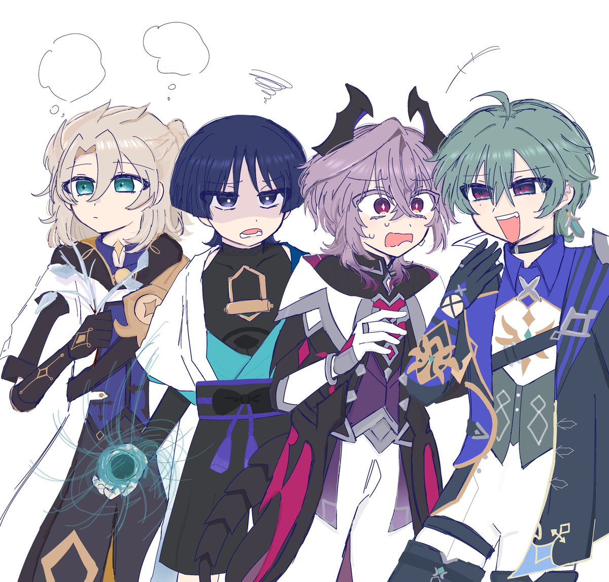 raipyom's tweet photo. この4人組に名前をつけて欲しくて…🌻🌀❤️‍🔥🔷 https://t.co/7Nw39aYfZG