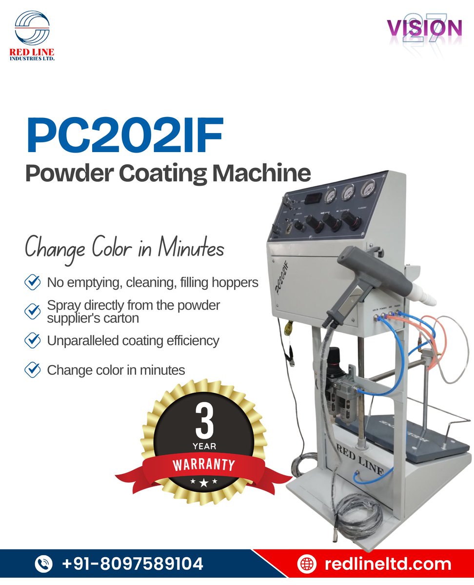 PowderCoatingRL's tweet photo. Change color in minutes with the PC202IF Powder Coating Machine.

✔️ Spray directly from the supplier's carton
✔️ No hopper cleaning or refilling
✔️ Faster color changes
✔️ 3-Year Warranty
📞 +91 80975 89104
🌐 https://t.co/Pvr50kyGsP
#PowderCoating https://t.co/1XNdp6qMrY