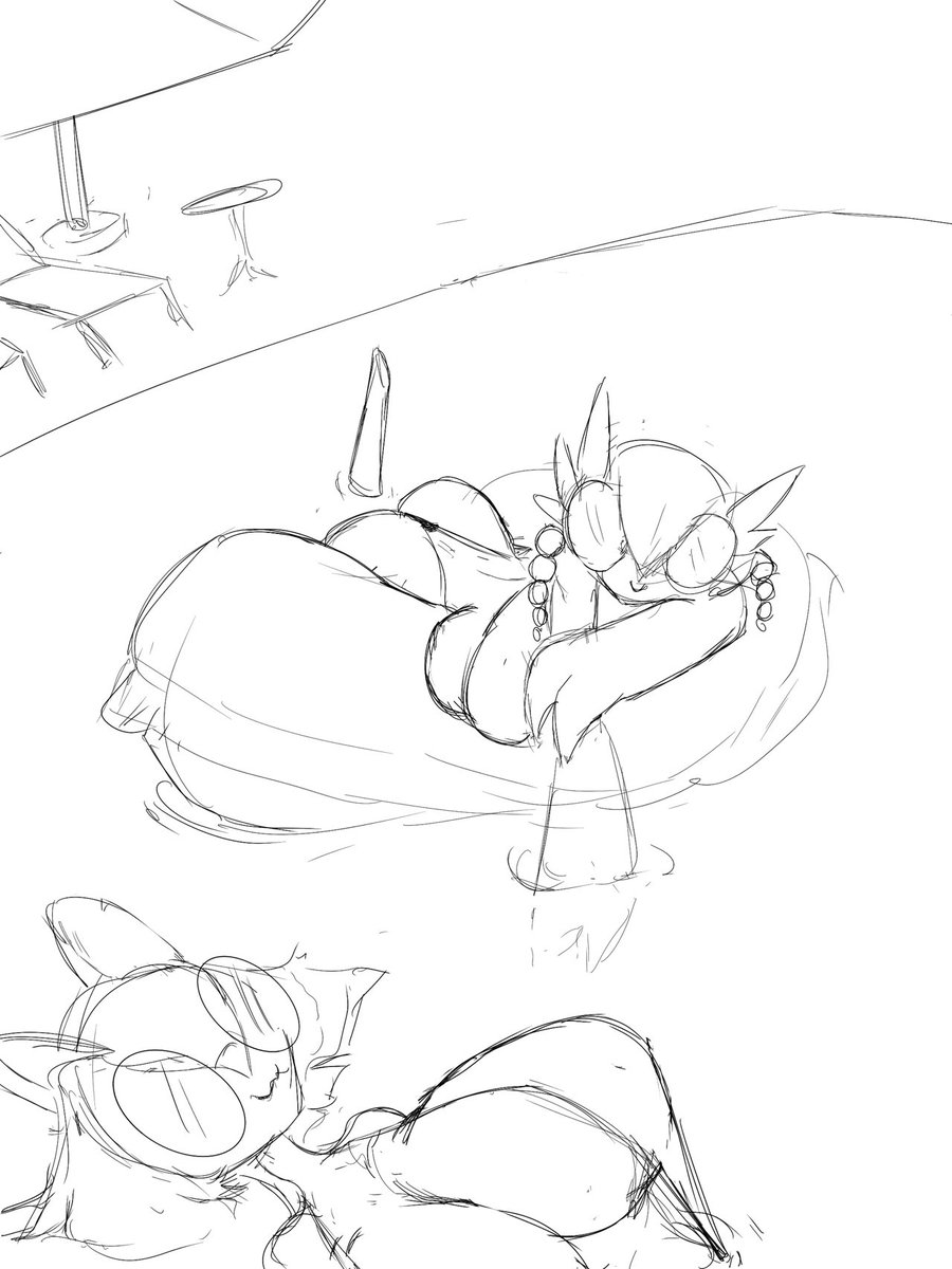 ZelHentai's tweet photo. Since my corrector continue to say pool instead of poll, I made a silly doodle of both of them at the pool. Say thanks to my dumb corrector. https://t.co/krBrdPs0nc