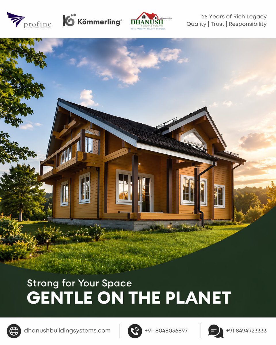 dhanushbuilding's tweet photo. Kömmerling Aluminium Systems: Built for a Sustainable Future

Sustainability is not defined by a single feature. It shows up in the choices we make,from selecting durable materials that last longer to designing systems that reduce the need for frequent replacements. https://t.co/e1mQkmfX6f
