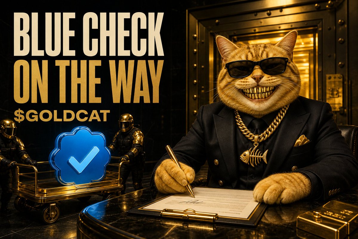 goldcat24k's tweet photo. Blue check on the way. ✅

Apparently even the cat needs paperwork. meow

Website live. Telegram live. Community growing one real person at a time.

No paid army. No fake crowd.

$GOLDCAT is coming to $BNBChain.

#GoldCat #BNBChain $stockmeme @flapdotsh https://t.co/MCO0VV0xFM
