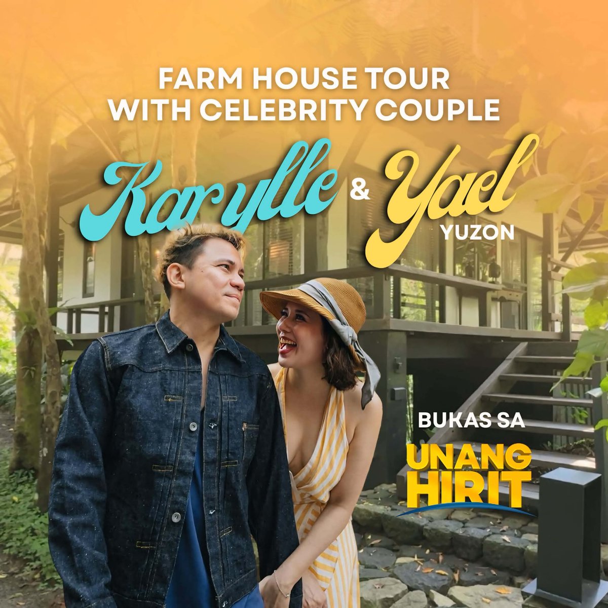 UnangHirit's tweet photo. LIVE HOUSE TOUR WITH KARYLLE AT YAEL YUZON 💛💙

Makakasama natin bukas ang celebrity couple na sina Karylle at Yael Yuzon sa Unang Hirit! 

Araw-araw tumutok sa inyong pambansang morning show kung saan laging una ka– #UnangHirit https://t.co/CUepfDXavb