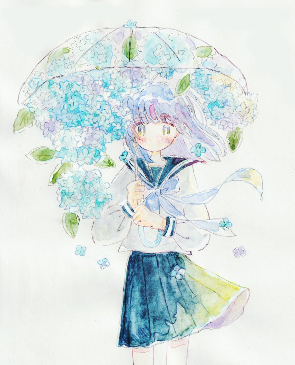 saitamako8's tweet photo. 紫陽花の時期に間に合わなかったけど描き終えたので https://t.co/nPIeikFsfL