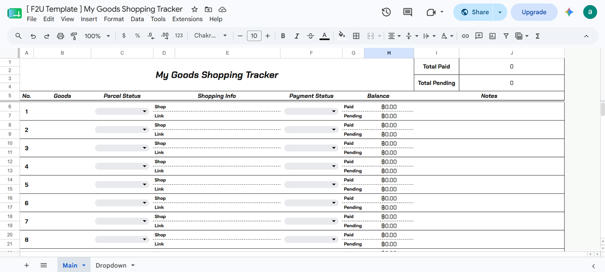 atomlowol's tweet photo. [ GOOGLE SHEET TEMPLATE :: My Goods Shopping Tracker ]

ข้อตกลง:
• ห้ามแจกจ่ายต่อเองโดยไม่แปะต้นทาง(ทวิตนี้)โดยเด็ดขาด
• ห้ามแอบอ้างตัวเป็นเจ้าของ/ผู้สร้างโดยเด็ดขาด
• ห้ามนำไปค้าขายหารายได้ใดๆโดยเด็ดขาด

หากอ่านข้อตกลงด้านบนและยอมรับแล้วก็สามารถไปตามLinkในเมนชั่นได้เลยนะคะ https://t.co/NWyXvxeH4j