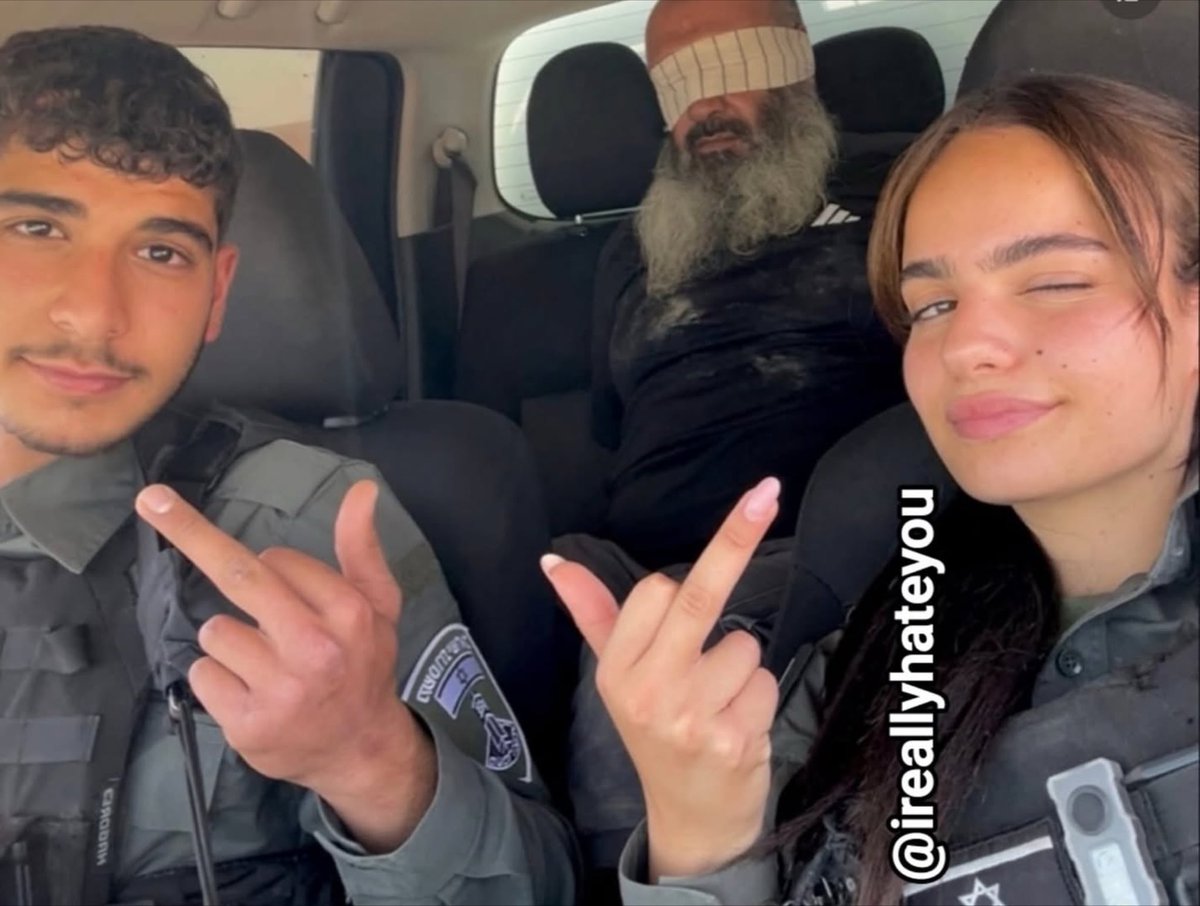 gazanotice's tweet photo. 🚨Social media is flooded with photos posted by Israeli soldiers posing for selfies with blindfolded Palestinian detainees, documenting a recurring pattern of abuse and humiliation. https://t.co/tc9LMoSzjo