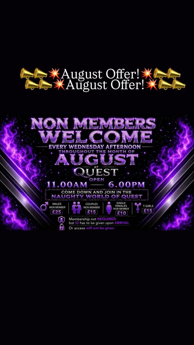 ClubQuestLeeds's tweet photo. 📣📣💥August Offer!💥📣📣 https://t.co/uCp2Czy2qK