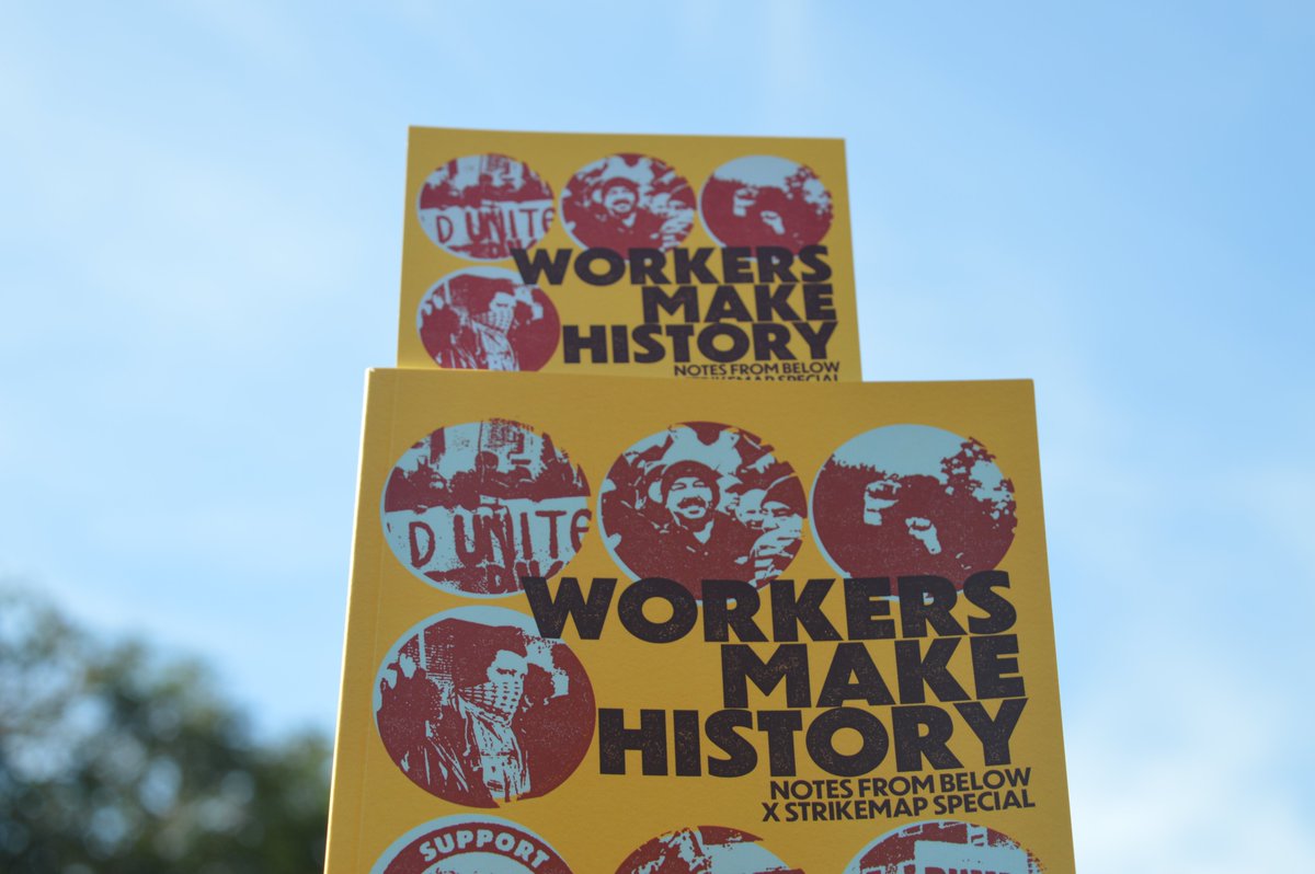 strike_map's tweet photo. Stories written by strikers, compiled into a special #StrikeMap X @notes_from_below edition.
Featuring strikers from the famous #BrumBinStriker.
Get yours: https://t.co/0tzyx1oFIV
#StrikeMap #WorkersMakeHistory #GeneralStrike100 #GS100 https://t.co/rWldM9F7g3
