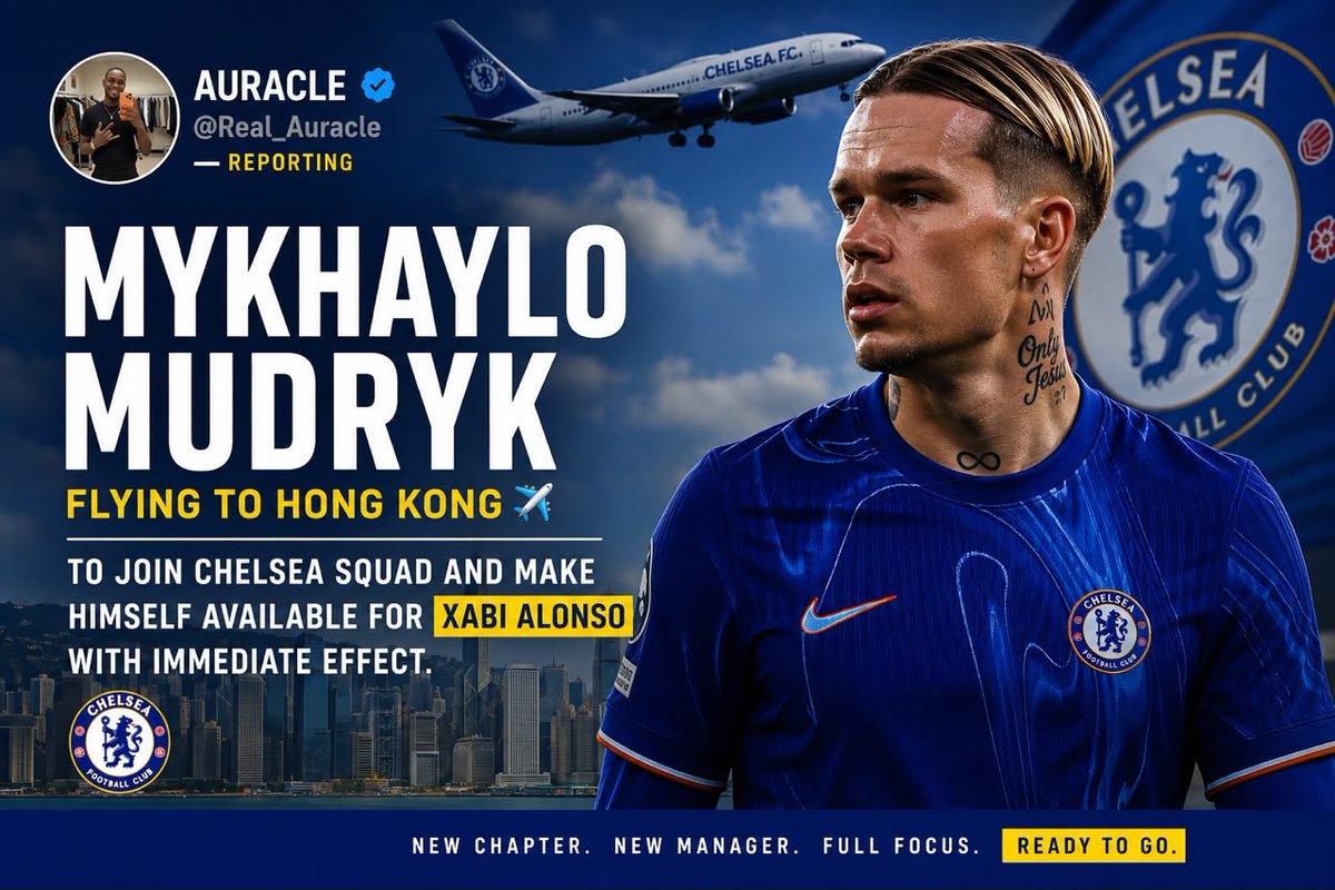 Real_Auracle's tweet photo. 🚨🇺🇦 Mykhaylo Mudryk is traveling to Hong Kong today to meet up with Chelsea’s team and is ready to play under new manager Xabi Alonso as soon as he’s needed. https://t.co/MvDsPNMHWk