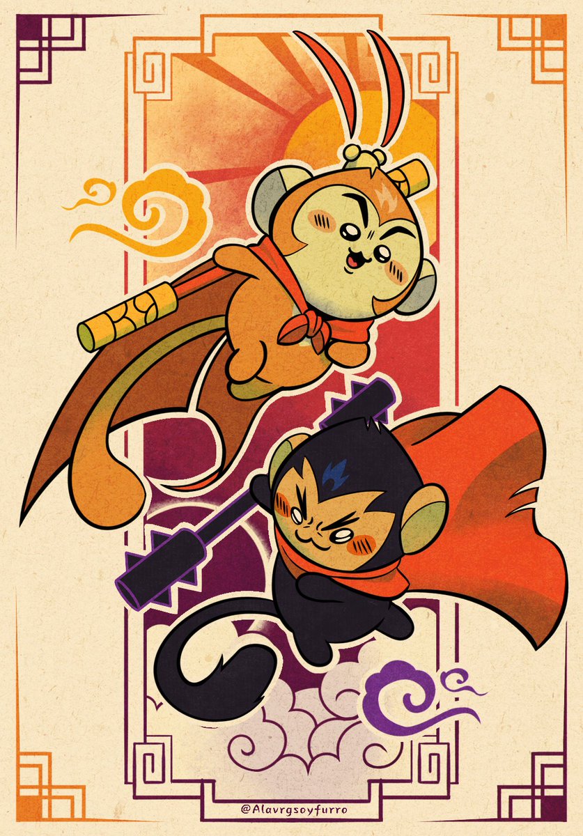 Alavrgsoyfurro's tweet photo. Macaque and Sun Wukong in the style of Chiikawa

#LEGOmonkeikid #lmk #shadowpeach #LMKfanarts https://t.co/y7BkBwDIZD