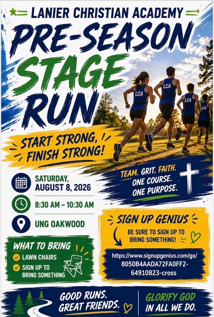 LCA_XCLightning's tweet photo. The @LCA_Christian XC Pre-Season Stage Run is set for Saturday Aug. 8
@uofnorthgeorgia Oakwood
⏰ 8:30 AM – 10:30 AM
A great morning to build team chemistry, prepare for the season, and start strong so we can finish strong.
@gtimessports @WDUNSports @TeamGlorySports @GAPPSchools https://t.co/Kwgz2yNwlw