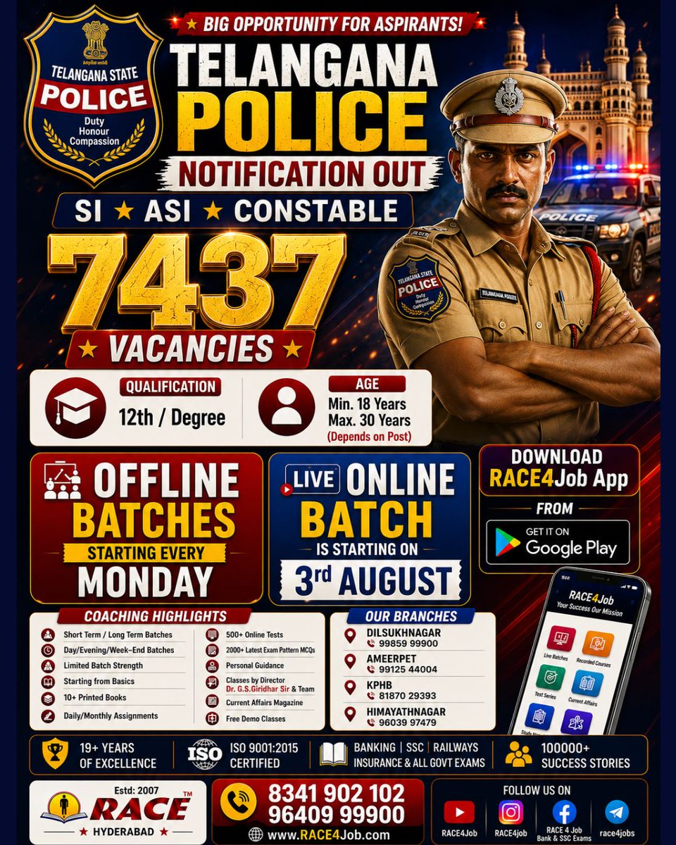 race4job's tweet photo. For Admission/Details
Call: 9640999900 / 8341902102 https://t.co/tiEJA9CfLU