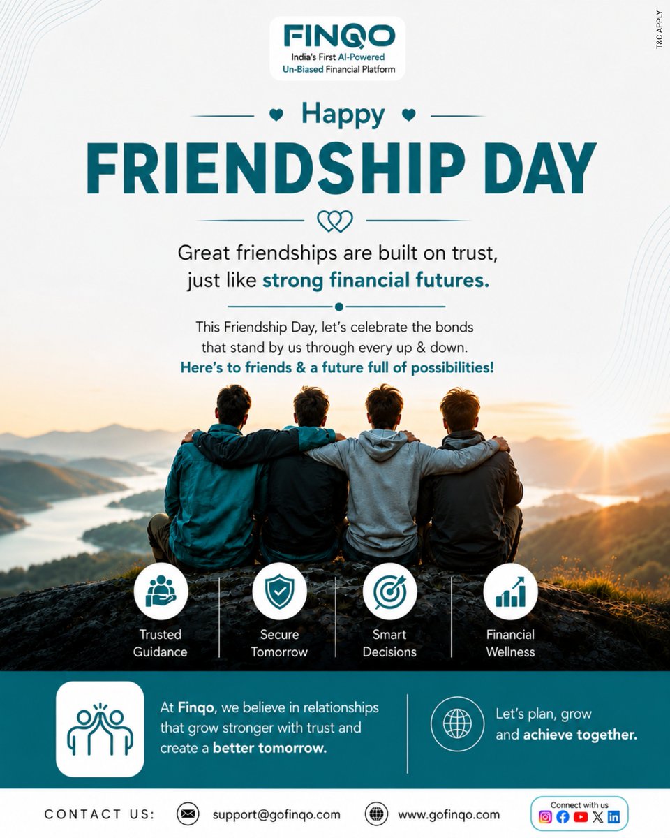 gofinqo's tweet photo. Happy Friendship Day from FINQO!

📲 Get it on Play Store
📲 Link to Download : https://t.co/YzjSUBi9S1

📞 Contact Us:
📧 support@gofinqo.com
🌐 https://t.co/nnAdAJmber

#happyfriendshipday #friendshipfay #FINQO #financialpartner #gofinqo https://t.co/7DBbZpn7h1