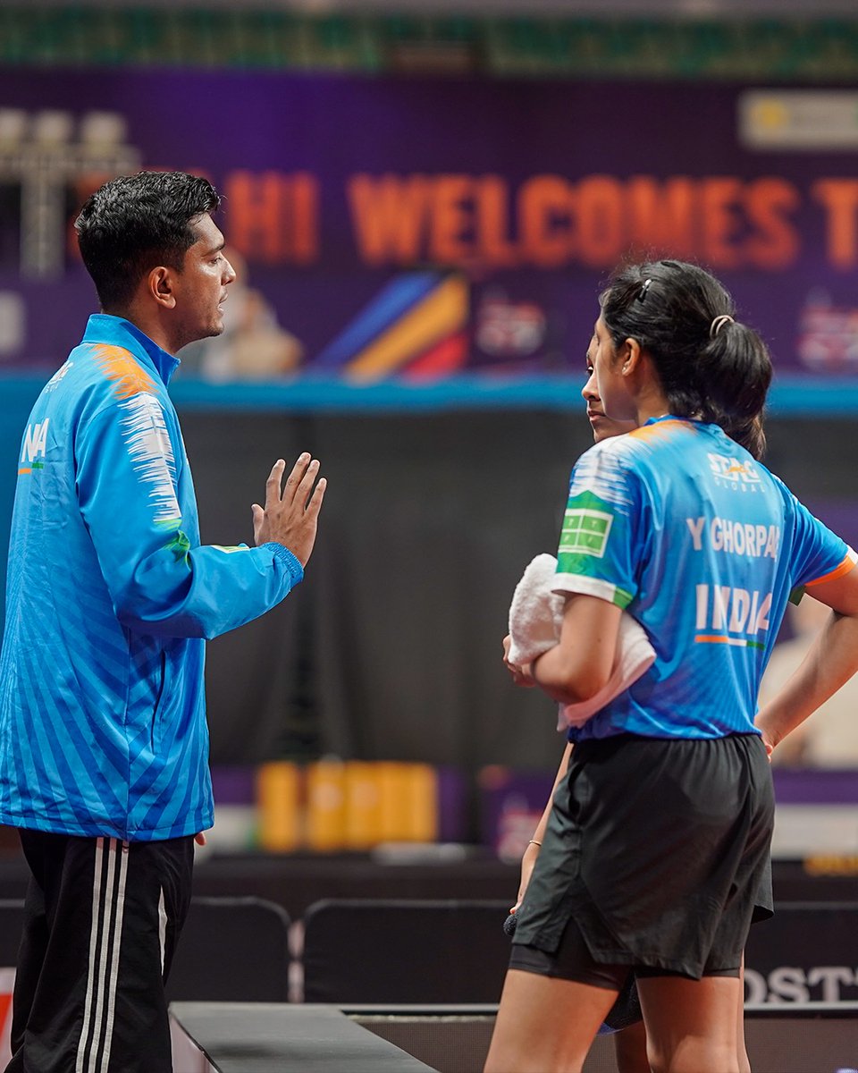 PEBranchGNCTD's tweet photo. Another final for India. 🇮🇳

Yashaswini Ghorpade and Divyanshi Bhowmick produced a confident display to overcome Australia 3-1 in the semi-finals.

#commonwealth #tabletennis #semifinal https://t.co/Cv0wfYiJrg