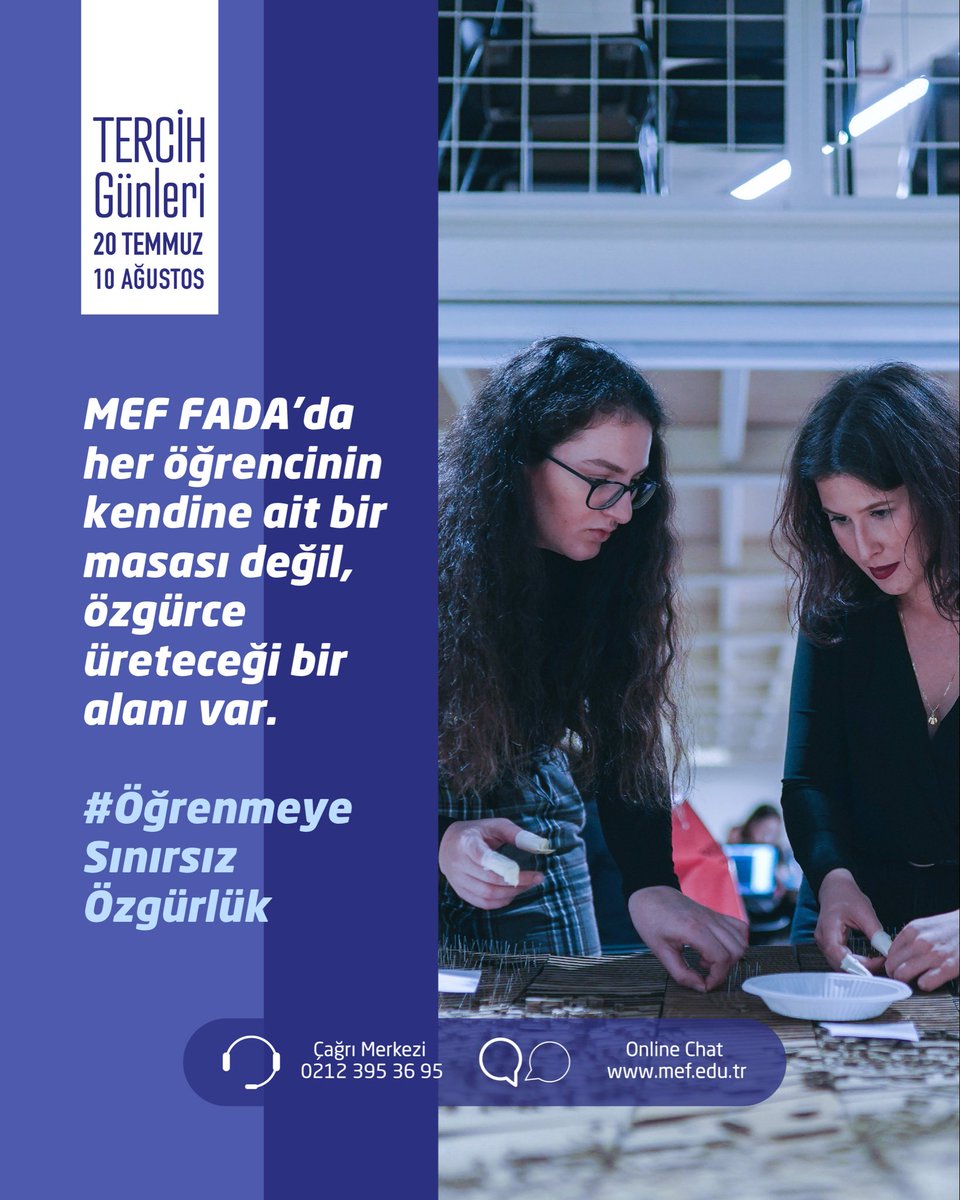 MEFuniversitesi's tweet photo. MEF FADA’da her öğrencinin kendine ait bir masası değil, özgürce üreteceği bir alanı var.
#ÖğrenmeyeSınırsızÖzgürlük

#BirÜniversite #MEFuniversitesi  #YKS2026 #MEFTercihGünleri https://t.co/a2q1G8pA7e