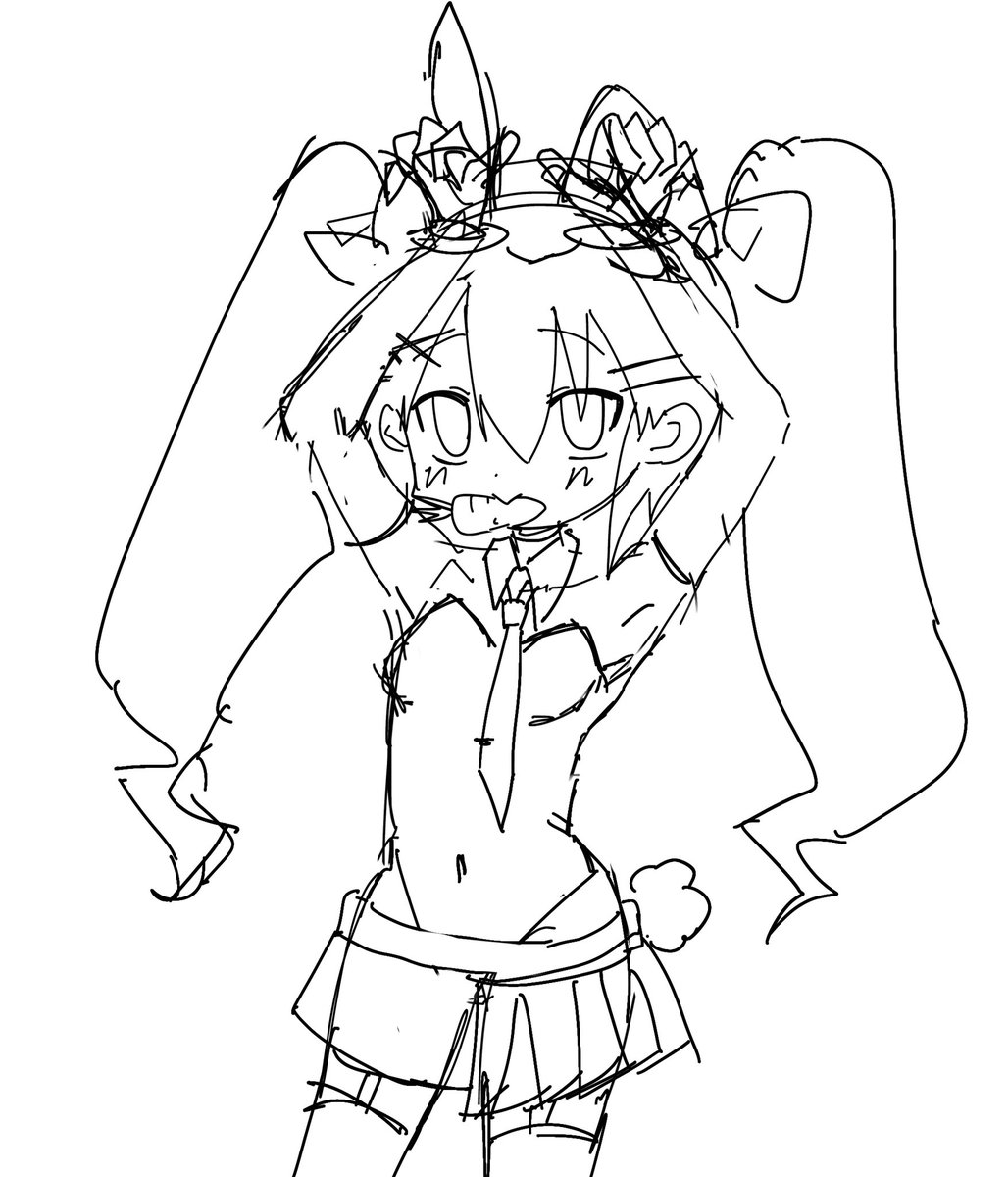 SunnySuiren2's tweet photo. 慌てて書いた完成し無さそうなバニー絵 https://t.co/5ZrBAzvMzY