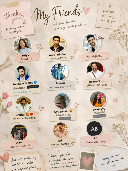 ShreyaRani86636's tweet photo. When I joined FD,I never thought I'd find friends who'd mean so much to me🥹From strangers to ppl I genuinely cherish—thank u for every silly conversations,laugh,late night chats🤗. 
You all made this journey beautiful🫂✨

Happy Friendship Day to my #Abhishekbajaj  #Sherdilfam https://t.co/PkAWZ2uhAy