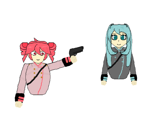 AnimationN62906's tweet photo. making a teto shooter game, where miku is the enemies and neru is the boss https://t.co/TLeKd6kKBF