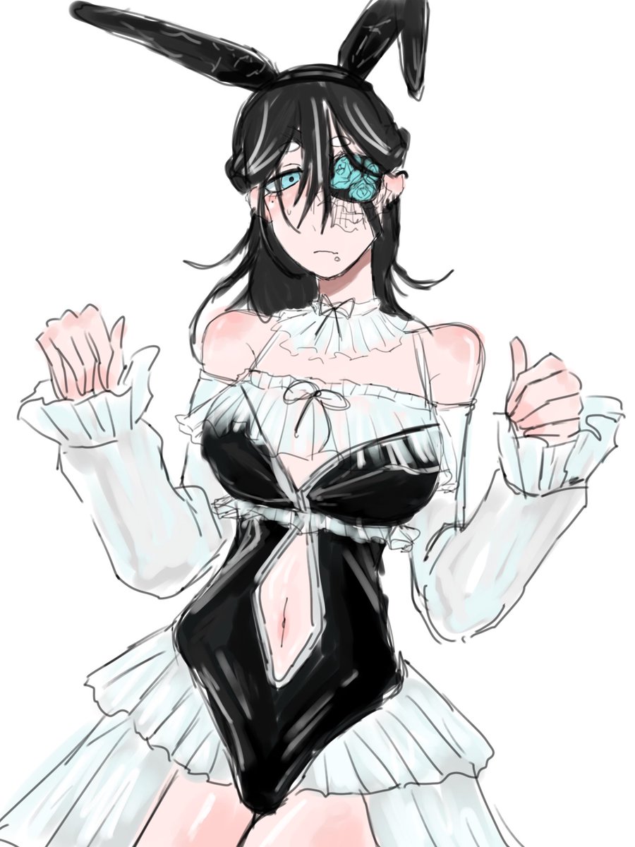 410ra_trpg's tweet photo. バニーの日らしいので寝る前(日付変わった後に描いた)に描いた自探索者バニーをば……(バニーデザインは見かけたものを使わせていただいてます……) https://t.co/bw58djshGU