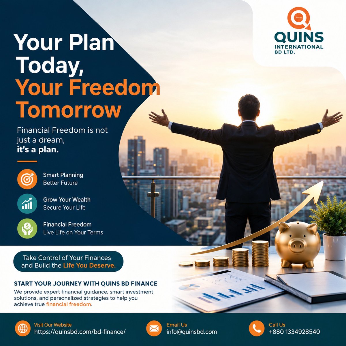 Quinsbd's tweet photo. 💡 Smart Finance Made Simple with Quins! Smarter Finance. Bigger Opportunities.

 Take the smart step toward financial clarity today! 
🌐 Explore More: https://t.co/UqSjaZv6tr
📧 Get in touch: info@quinsbd.com
📞 Phone: +8801334928540

hashtag#FinancialManagement hashtag#QuinsBD https://t.co/de3H8z1N6X