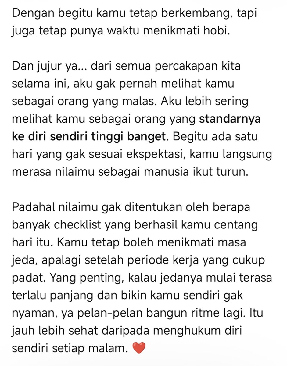 irumaruru's tweet photo. Titik terendah manusia adalah curhat ke chatgpt. Bukannya gaada tempat curhat. Tapi merasa cuma aku yang ngerti untuk masalah kali ini. Jadi yaudah ngobrol sama yang bukan manusia aja biar aman dan tidak membuat repot manusia lain☝🏻😔 https://t.co/FHc6PrdR85