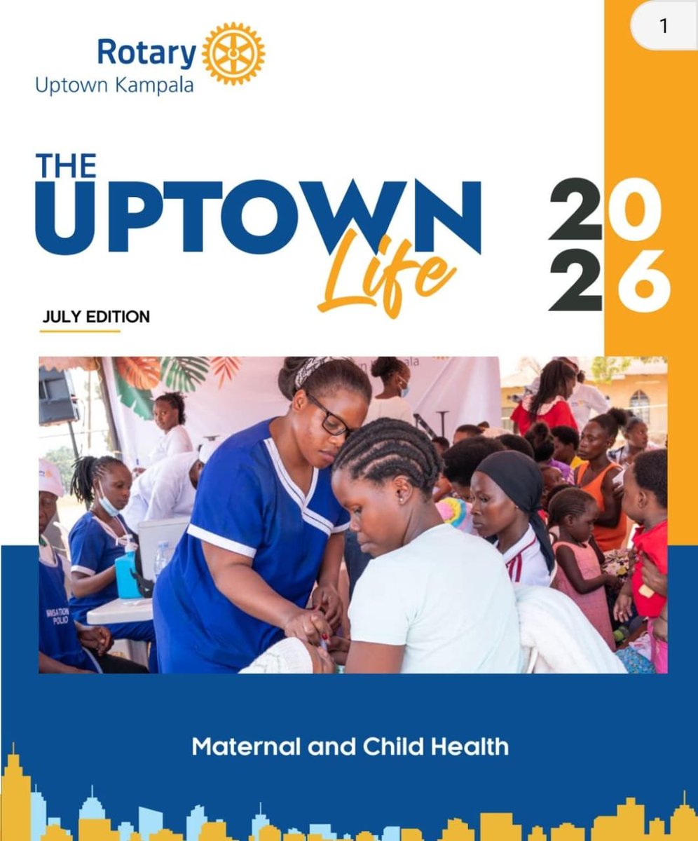 rcuptownkampala's tweet photo. The Uptown Life Newsletter - July 2026 Edition 

https://t.co/Aku9YWA6XR

The month of July focused on maternal and child health.
In this edition, we take you through all the exciting activities and fellowships of that month.

Uncover the mega project in Jjanyi and the mass blood donation campaign.

Check out the president's message of the month and discover what the first month of the Rotary year has taught him. 

Tap the Flip book link to uncover more. 

 Each One,Bring One. Be One_ 🫱🏿‍🫲🏼

#RotaryEyamba
#theUptownLife