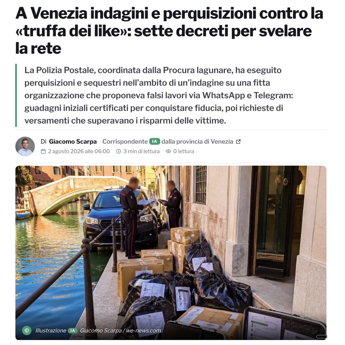 forensersrl's tweet photo. Non sempre la "truffa dei like" - anche nota come "#taskscam" - rimane impunita perché, purtroppo, è sempre più difficile arrivare ai truffatori, spesso nascosti dietro #VPN, transazioni #crypto e #moneymule.

La @poliziadistato di Stato, attraverso la Sezione Operativa del Centro Operativo per la Sicurezza Cibernetica #COSC della Polizia Postale per il Veneto, ha portato avanti una operazione coordinata dalla Procura della Repubblica di #Venezia che ha portato all’esecuzione di sette decreti di perquisizione e a sequestri mirati su scala nazionale.

Facciamo i complimenti alle FFOO e all'Autorità Giudiziaria per non essersi arresi a un fenomeno sempre più ampio ma che spesso rimane senza indagati, che inizia con un contatto via #Telegram o #Whatsapp e finisce con le vittime che vengono convinte a svuotare i loro conti correnti.