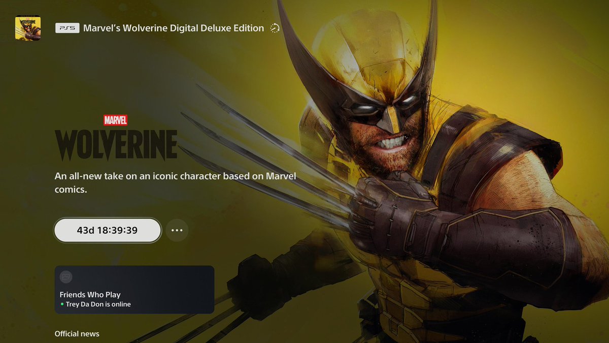 774lexi's tweet photo. 43 Days left until the release of Marvel’s Wolverine.. https://t.co/N2S3wx8KLp