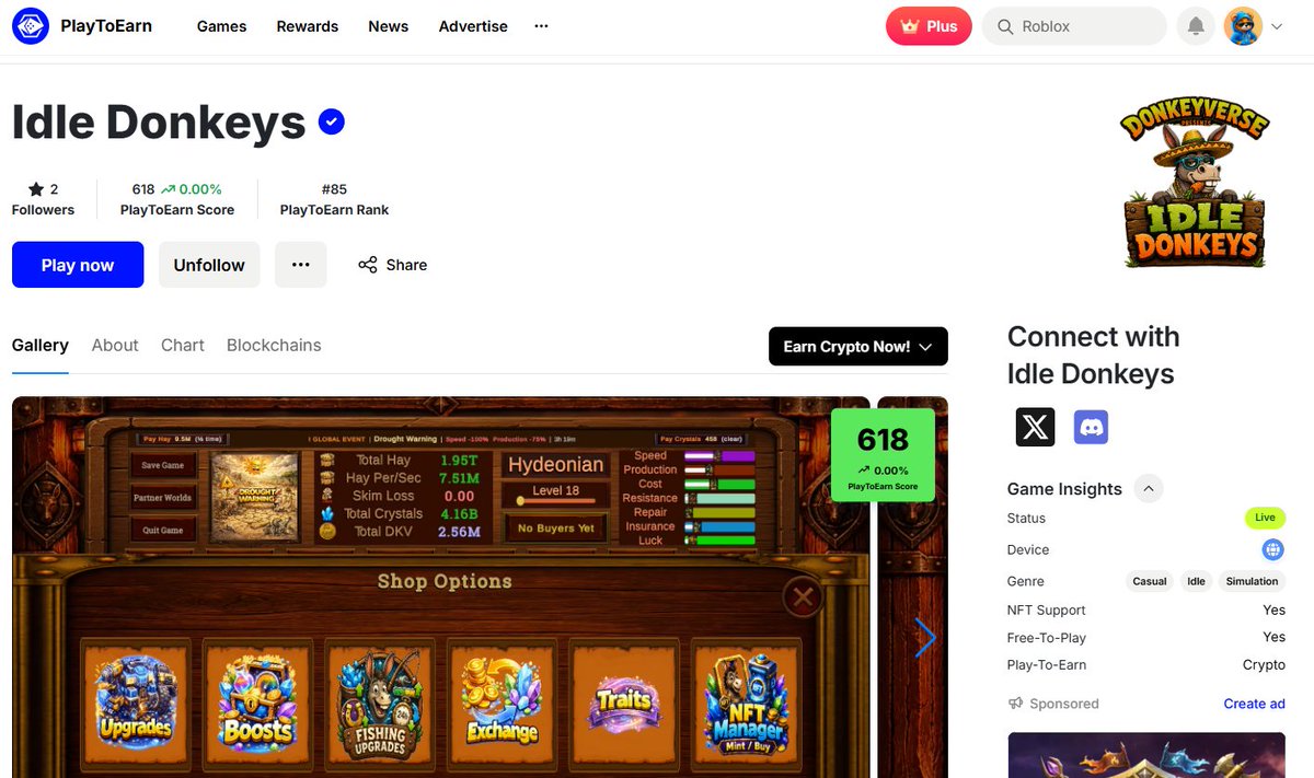 Adammcg20's tweet photo. Idle Donkeys is now listed on https://t.co/X07LHwDXpQ

Give us a follow and see how our game compares to what's out there, or just jump right in and play for free at https://t.co/6LBo70k1sQ https://t.co/e4nFIq79Mz