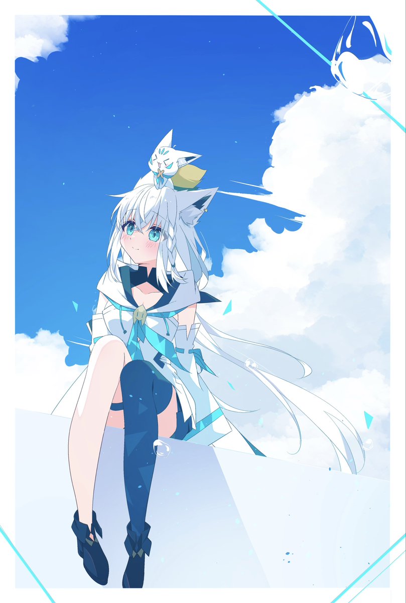 kasa_w_'s tweet photo. 白南風
#絵フブキ https://t.co/S2ZzIGL9Ml