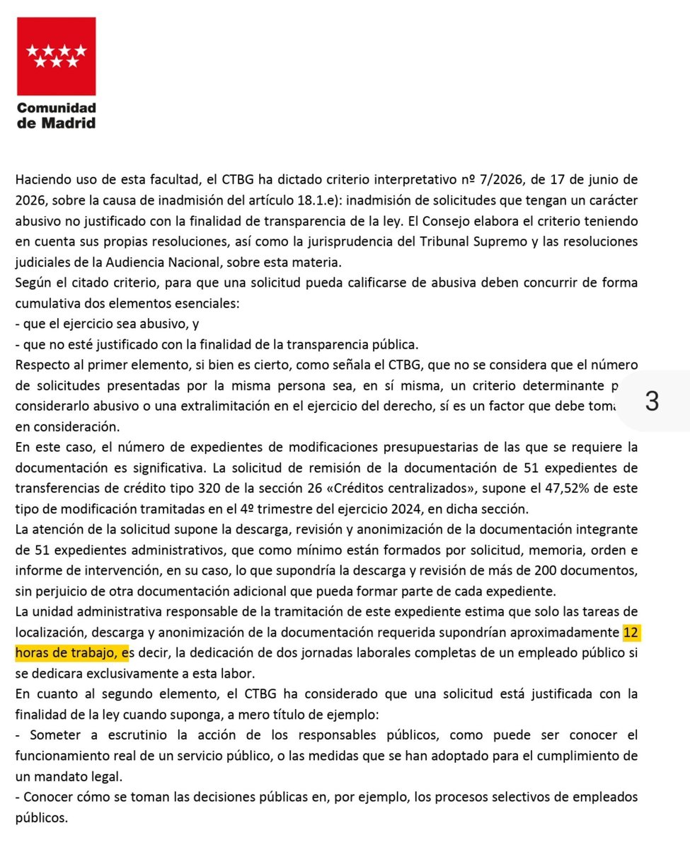 ciudadano_o2's tweet photo. Me dicen que lo que solicito les llevaría "12 horas de trabajo". Pues se lo vamos a pedir 51 personas distintas. 

Publiquen proactivamente los expedientes por los que transfieren miles de millones de euros de nuestro dinero en la web de Transparencia y no les haremos "trabajar" https://t.co/Du0IPL5QZg