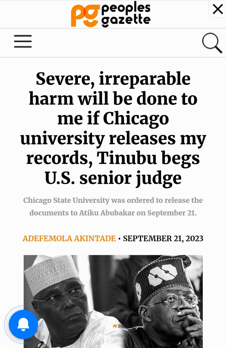 Ikenga1010's tweet photo. Can a student gain admission to the higher school or university without attending primary and secondary school? Can this happen as I knew you must submit your primary school certificate to gain admission to secondary school, and submit the secondary certificate to gain admission to the university. In Tinubu's case, it is different as he started his academic qualifications from the university of Chicago. INEC must disqualify Tinubu as he is not fit to be president of Nigeria.