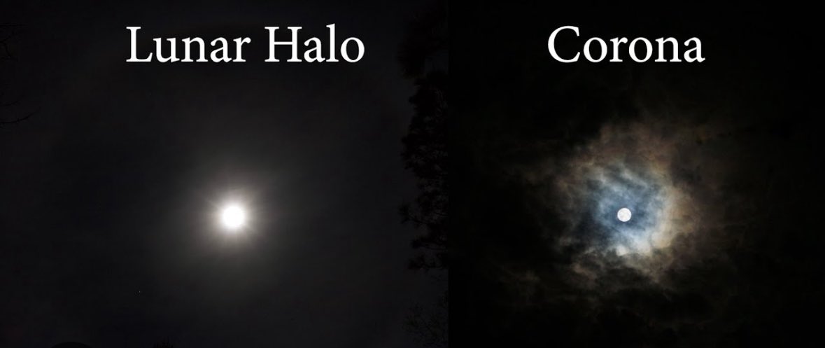 MoveitJ0's tweet photo. Bonjour c'est le fou des nuages,

Avant la haute technologie etc on reconnaissait les nuages de moyenne altitude (altocumulus etc) avec ce qu'on voit sur la photo, corona lunaire

Si en revanche vous avez juste un halo autour, c'est les nuages hauts (stratocumulus etc) https://t.co/4JfyPE3wqU