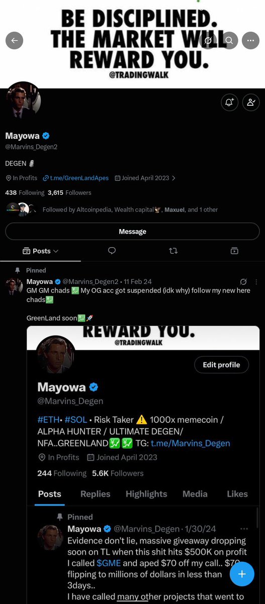 Crypt0_Knight0's tweet photo. @blessed_mayor @Marvins_Degen2 I hope I'm rewarded 

0xC3B1aA2F457402f34a649A9BEe89bd9AFaF53bF1 https://t.co/tvEBbZAzQE