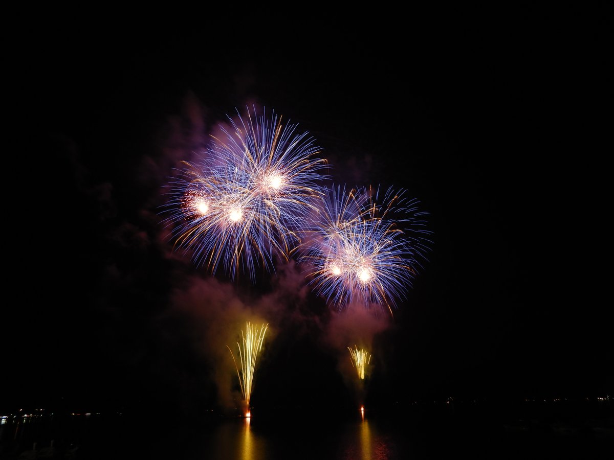 gelshoku's tweet photo. 山中湖報湖祭へ
ランチは小麦と甲州牛研究所PANTOBURGでチーズトッピングのバーガー
袋に入れるの苦戦したけどメチャ旨！
夜は富士山が雲隠れで打ち上げ近くで観賞。
半���程で大雨になったけど良い思い出（笑）
 #山中湖報湖祭 #PANTOBURG #甲州牛 #山中湖 #花火 #富士山 https://t.co/uCoVfaKDBo