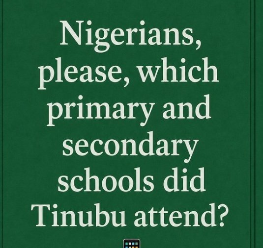 amaechi555's tweet photo. Schools attended as published by INEC:

Peter Obi: 
1. St. Augustine's Primary School, Anambra, 1973
2. Christ the King College, 1978
3. University of Nigeria, Nsukka, 1984

Bola Tinubu:
1. Primary School - EMPTY 
2. Secondary School - EMPTY 
3. Higher School - B. Sc 1979 https://t.co/a2TV4nEGpo