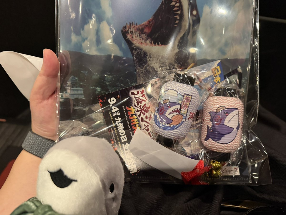 Miyupika's tweet photo. #温泉シャーク２ 

黒執事ケースに入れた温泉シャークぬい３匹、仕舞い込んで見当たらず。
代わりに子ザメちゃんにご登場願った。
グッズの提灯かわいい🏮️
予約販売の🦈️ぬい、楽しみに待ってます。
ネタバレは死んでもしません。面白さは補償します。
家族なら私を探し出せるはず。 https://t.co/ip780h2RKW