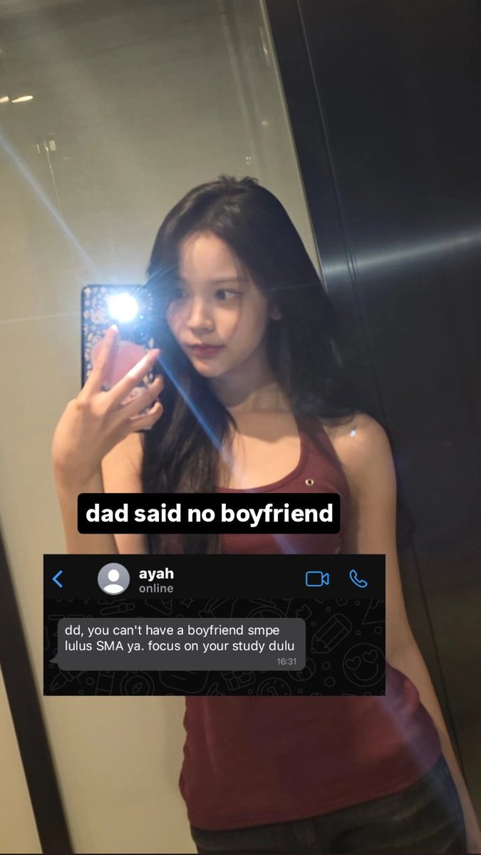 jiwpamine's tweet photo. dad said no boyfriend        ofc i listened https://t.co/zY1kA5DdTz