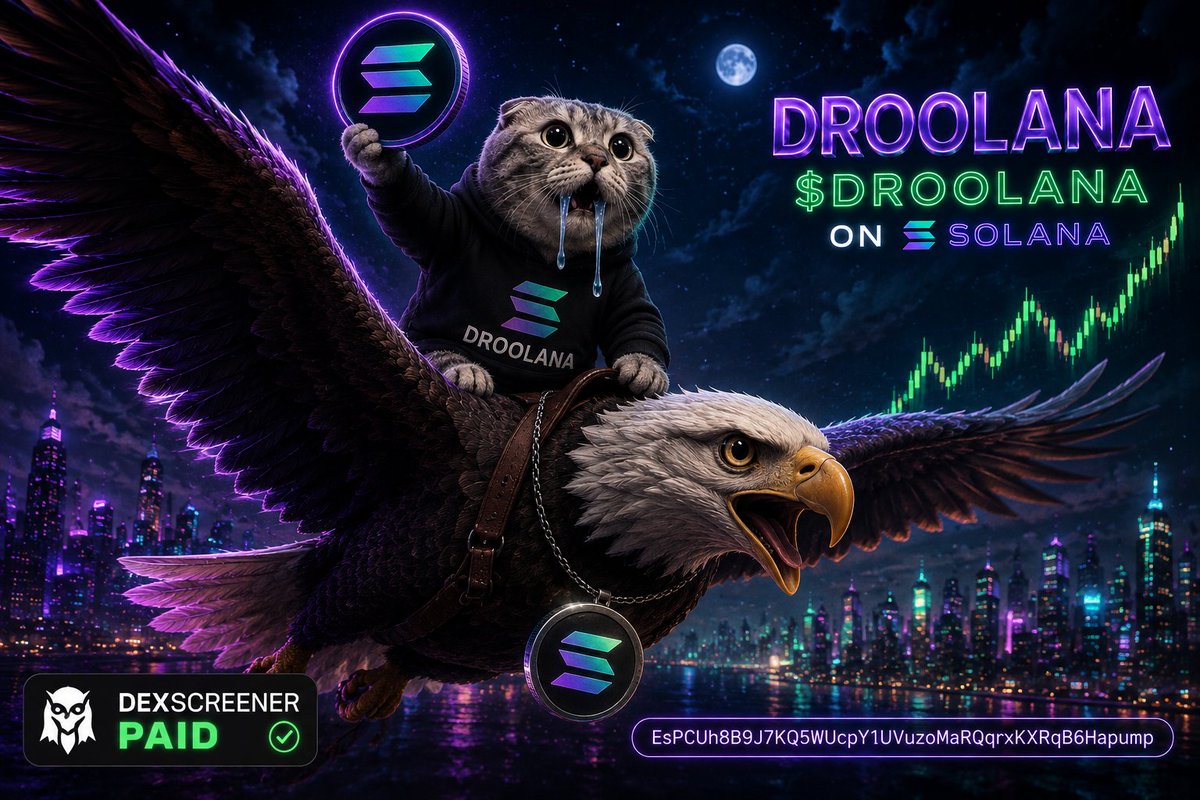 droolana's tweet photo. The cats finally stopped staring...

...just long enough to pay for DexScreener. ✅💧

Time for more people to discover DROOLANA.

The mission stays the same:
watch charts, drool, repeat.
CA:
 EsPCUh8B9J7KQ5WUcpY1UVuzoMaRQqrxKXRqB6Hapump

#DROOLANA #DexScreener #Solana #PumpFun https://t.co/0vUqfrtN6s