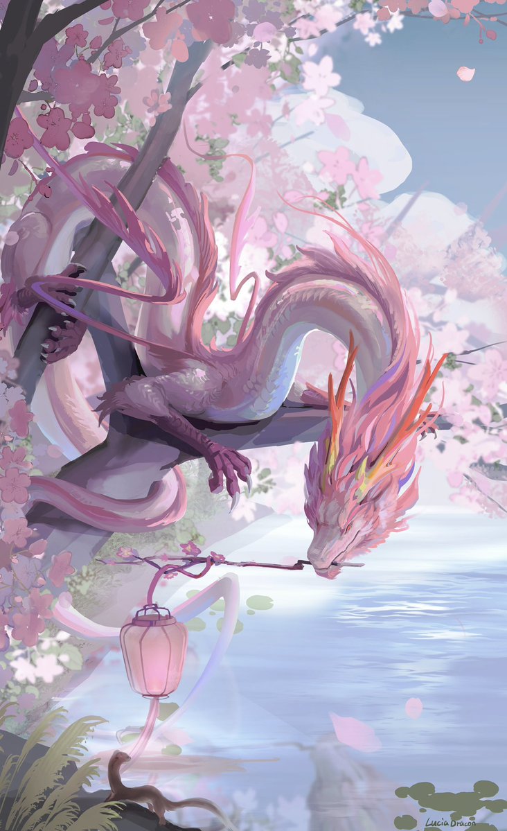 luciadracon's tweet photo. 一个八年前的OC，当时由于不擅长粉色系但强行画完了，作为纪念当了很久我Deviantart的背景。结果过了这么久依然不擅长粉色，又是凑合着强行画完了，命运大回环.jpg https://t.co/g76sgjjsIg