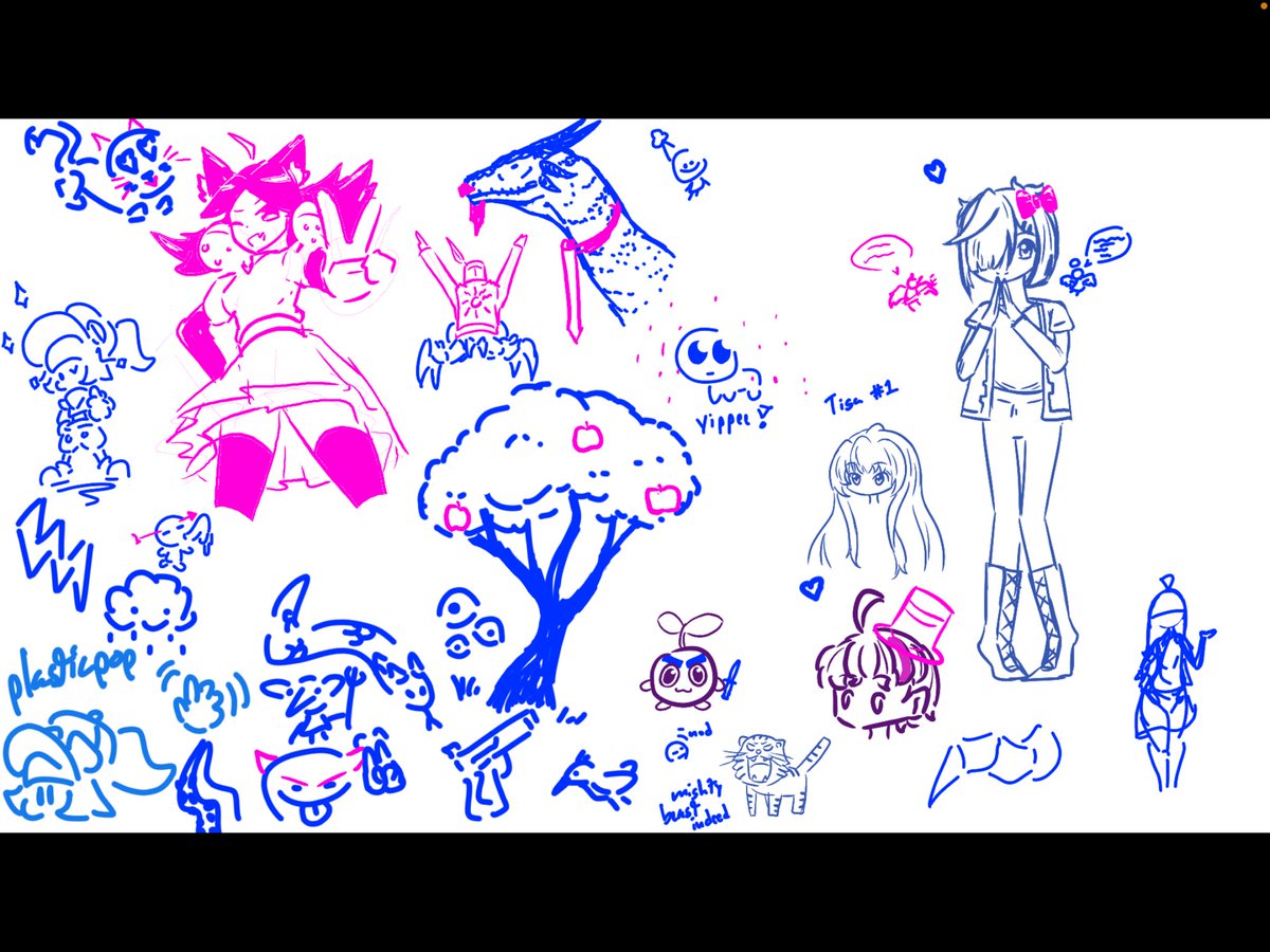 PlasticPop4's tweet photo. Canvas doodles with friends 
@DenggoTenggo 
@zieb_s https://t.co/3jOMcrpe3V