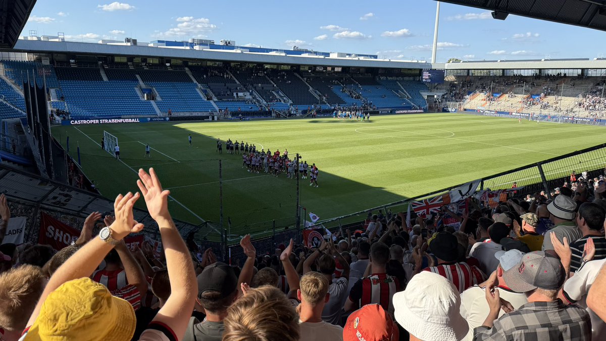 LiamNBooth's tweet photo. Bochum away pre season! @SheffieldUnited  I hope we are returning the favour to them next year! And I think a European away day is a great kick off to the season… should be one every year! https://t.co/FUphLx1Ppq
