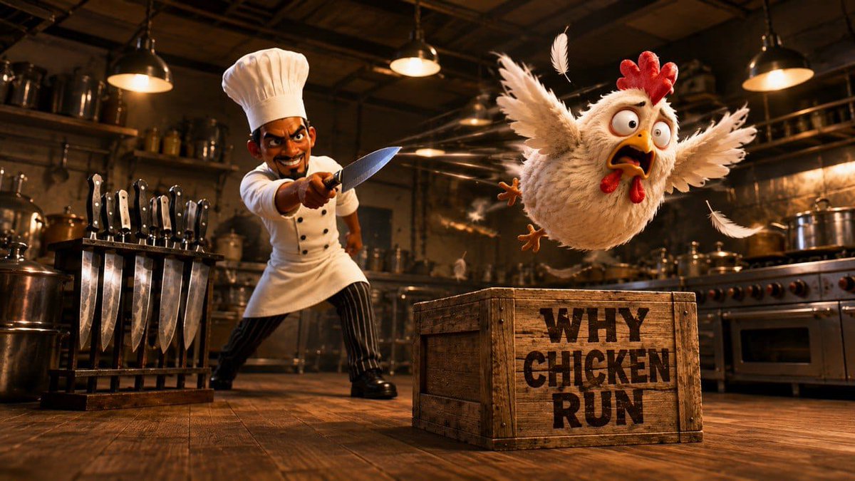 fluxxecosystem's tweet photo. 🐔🔪 The Chef is hunting...

The knives are sharp. The traps are set. One mistake, and you're dinner.

Can you escape, survive, and claim the top spot?

🏆 Play FLUXX Chicken Run. Run fast... or get cooked. 🔥🍗

#fluxx #chickenrun #pnutb #bnb https://t.co/fWSbVWqT5D