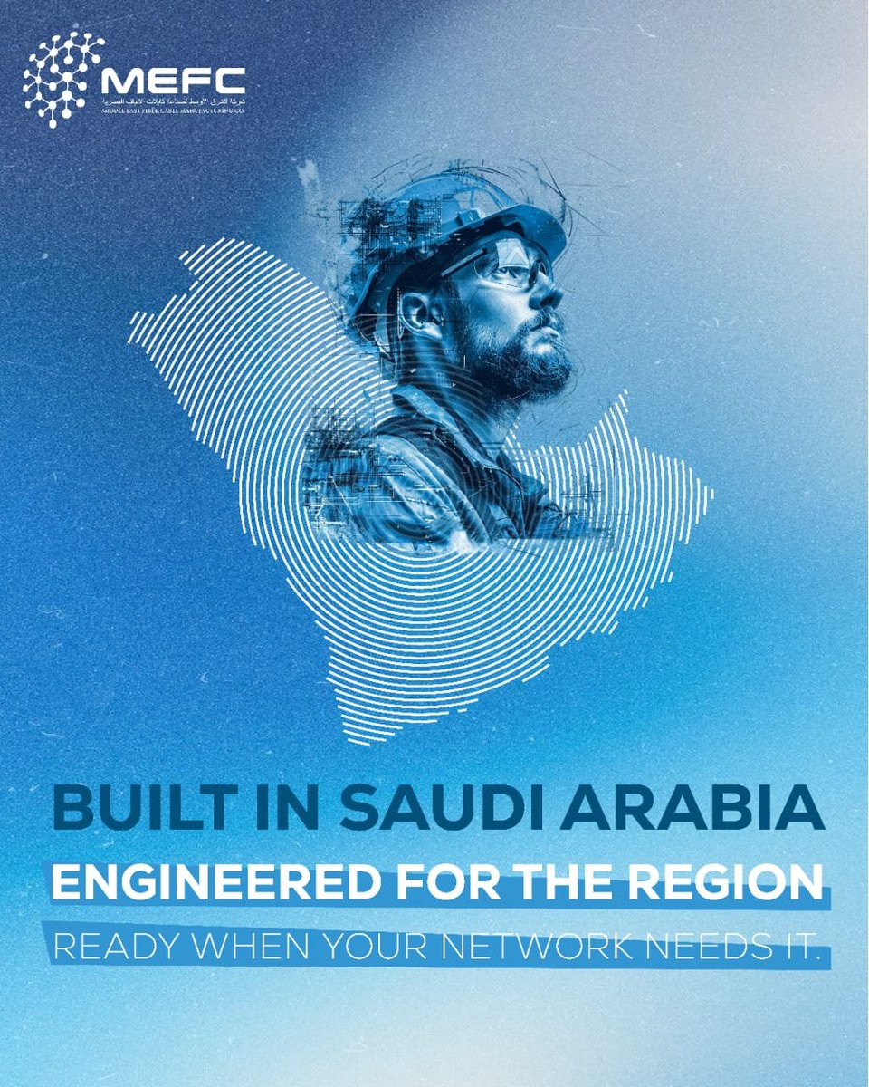 Mefc_Mena's tweet photo. Long supply chains shouldn’t slow down network projects.

MEFC delivers locally manufactured fiber optic cables from Riyadh, backed by ISO 9001:2015 certification, international standards, and 4,000+ KM/month capacity.

#MEFC #MadeInSaudi #FiberOptics #Riyadh https://t.co/ClmUYpT0JR