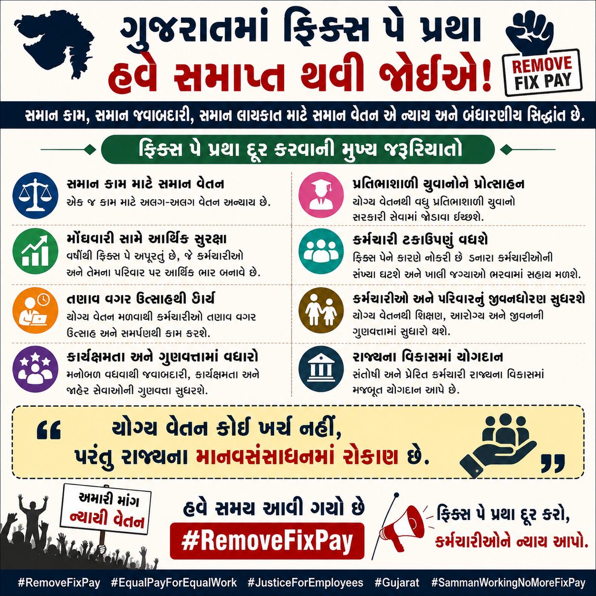 KuchadiyaSatis7's tweet photo. #FixedPay #GujaratEmployees #JusticeDelayedJusticeDenied #GujaratGovernment #Remove_Fix_Pay @CMOGuj @BJP4Gujarat @abhijeet_dipke @Gopal_Italia @AmitShahOffice @RahulGandhi https://t.co/VPE8AdGT3p