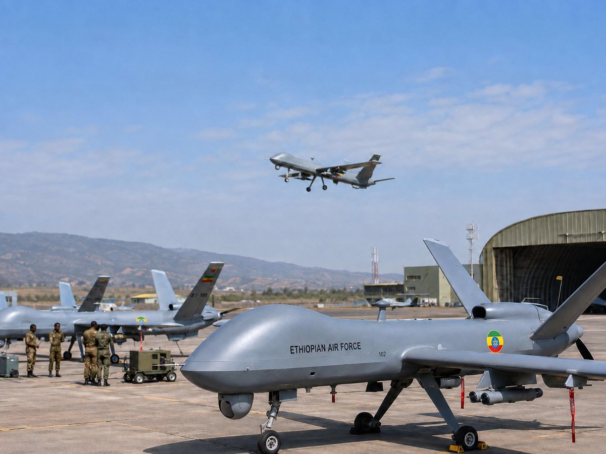 afric_insde's tweet photo. #Update: Ethiopia’s Homegrown UAV Program Takes Flight as an African Aerospace Leader. 

Ethiopia is seeking to establish itself as one of Africa’s leading centres of drone technology through SkyWin Aeronautics Industries, a state-backed initiative designed to reduce the country’s dependence on imported military aircraft and strengthen its domestic aerospace capabilities. 

The company has unveiled several locally designed and assembled unmanned aerial vehicles (UAVs) intended for surveillance, intelligence gathering and defence operations, marking an important step in Ethiopia’s broader effort to modernise its armed forces. 

Ethiopian officials say the program draws on the expertise of local engineers while building on the country’s previous experience operating foreign made systems, including Israeli reconnaissance drones. Although some sophisticated engines, sensors and electronic components may still come from overseas, SkyWin’s growing manufacturing infrastructure represents an ambitious effort to transfer knowledge, develop skilled employment and create an indigenous defence industry. 

With continued investment in research, testing and local component production, Ethiopia’s homegrown UAV program could become one of the most advanced and consequential aerospace projects on the African continent.