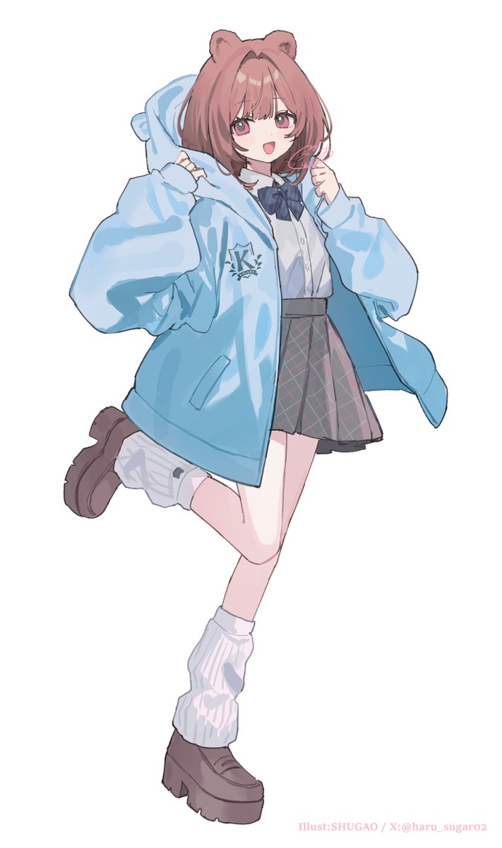 haru_sugar02's tweet photo. 制服＋パーカー🐻 https://t.co/YbIyq8Uac6