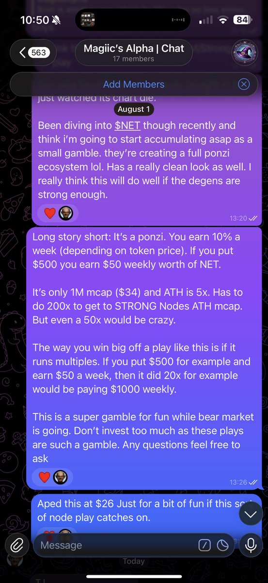 MagiicAlpha's tweet photo. Bought $NET at $26 / $1M mcap last night.
Already up 40%. 
It’s a ponzi that reminds me of OHM/Strong and looks like they’re innovating trying to create a whole NET eco. 

Currently making 10% weekly. 
If it runs 10x i’d be making 100% weekly lol.
Such a low mcap worth a punt. https://t.co/Mgxstw6uOd